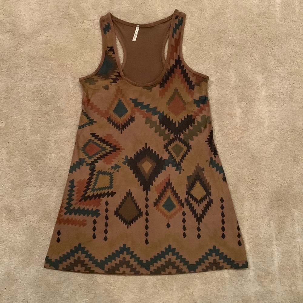 Womens racer back sundress, short, with a suede-like feel of the material.